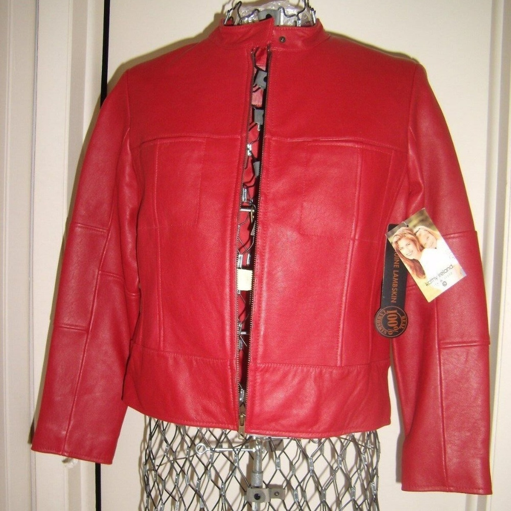 Vintage bomber/biker 100% lambs leather Jacket